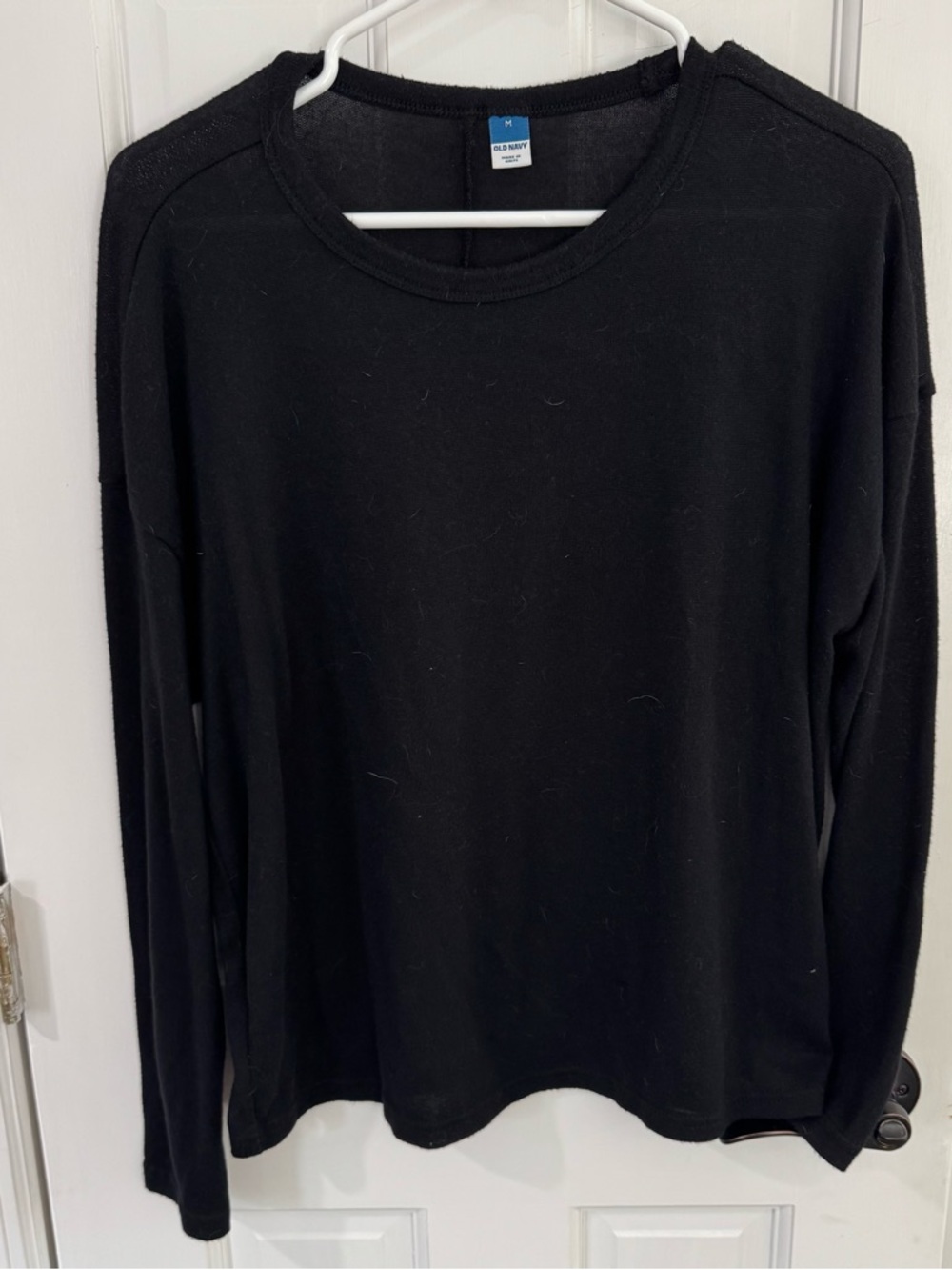 Old Navy Black Lightweight Knit Long Sleeve‎ Top Size M Soft